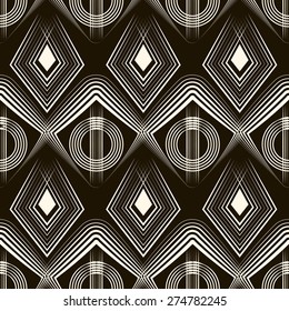Seamless antique pattern ornament. Geometric stylish background. Vector repeating texture.
