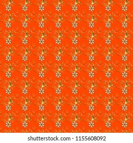 Seamless. For any design projects. Suitable for fabric, paper, packaging. Fully editable. Vector pattern on orange, yellow and brown colors.