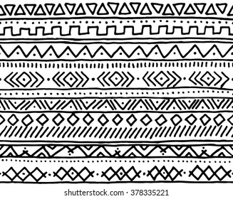 Tribal Hand Drawn Seamless Pattern Vector Stock Vector (royalty Free 