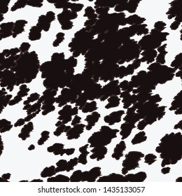 Seamless Appaloosa Horse Print Pattern Design With Black Spots On White. Vector Animal Print Textured Pattern With Black Spots On White Background. Longhorn Cowhide.