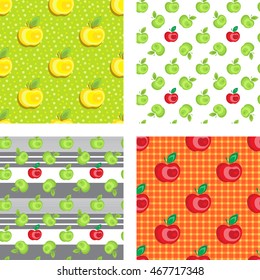 Seamless apple background pattern colection for advertising, design, web, tissue, packaging