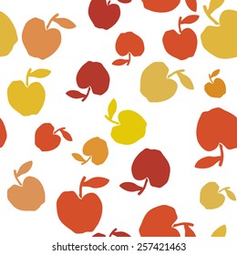 Seamless apple background - vector pattern