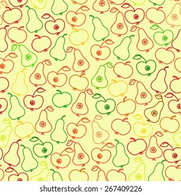 seamless apple background, vector pattern