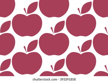 Seamless apple background vector pattern. 