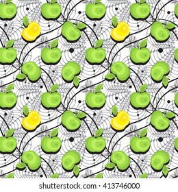 Seamless apple background vector pattern for advertising, design, web, tissue, packaging