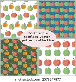 Seamless Apple Harvest Vector Pattern Collection