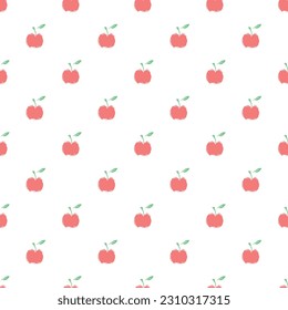 Seamless apple pattern. Colored seamless doodle pattern with red apples