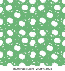 Seamless apple pattern. Colored seamless doodle pattern with red apples