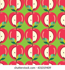 Seamless Apple pattern, Fruit Vector