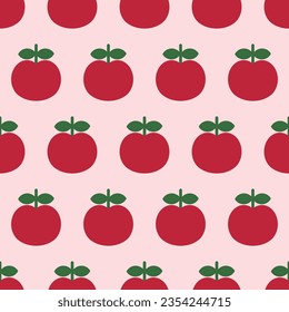 Seamless Apple Pattern in Minimalist