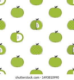Seamless apple pattern. Scandinavian design. Vector illustration.