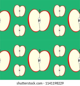Seamless apple pattern vector