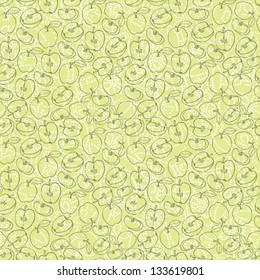 Seamless apple pattern vector