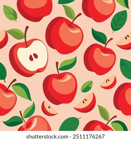 Seamless apple pattern in vector format