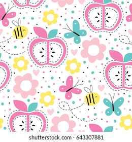 seamless apple pattern vector illustration