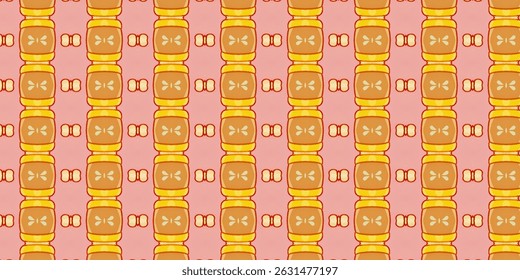 Seamless Apple Pattern in Warm Tones with Soft Pink Background