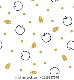 Seamless apple scandinavian trend pattern. Wrap, design, fabric texture, background. Vector flat illustration