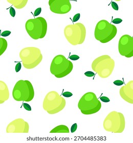 Padrão de vetor de maçã sem emenda. Papel de parede. Papel de embrulho. Comida vegana. Ilustração de culinária.