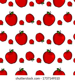 
Vector de manzana sin foco. La fruta es dulce, deliciosa y fresca. Parece adecuado para la decoración, el fondo, el papel pintado, el patrón, el papel de envoltura y otras necesidades de patrón