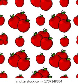 
Seamless apple vector. Sweet, delicious and fresh fruit. It looks suitable for decoration, background, wallpaper, pattern, wrapping paper and other pattern needs
