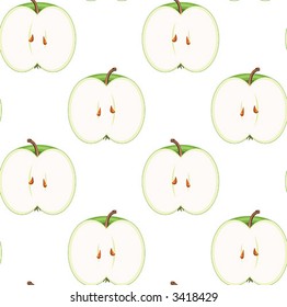 Seamless Apples on White