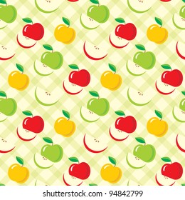 Seamless apples pattern. vector
