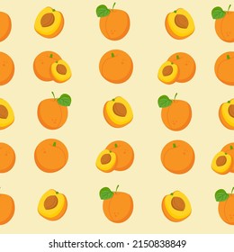 seamless apricot patterns. Fruits Different 