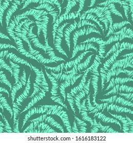 Seamless Aqua Menthe color texture from randomly drawn lines by the handle. Pattern for curtain fabrics or packaging