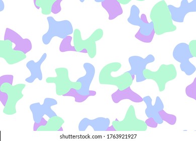 Seamless Aqua Paint. Flat Blue Canvas. Sea Liquid Pattern. Cool Fabric Irregular Camoflage. Abstract Vector Background. Repeat Sky Pattern. Urban Camo Paint. Blue Sky Camouflage Seamless Print.