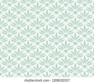 Seamless Arabesque Floral Pattern. Art Deco Style Background. Vector Abstract Flower Texture.