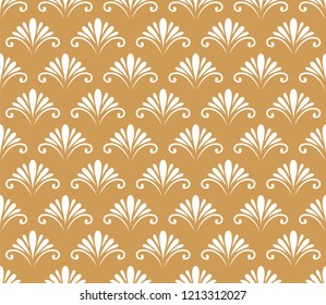 Seamless Arabesque Floral Pattern. Art Deco Style Background. Vector Abstract Flower Texture.