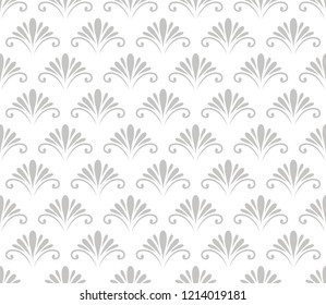 Seamless Arabesque Floral Pattern. Art Deco Style Background. Vector Abstract Flower Texture.