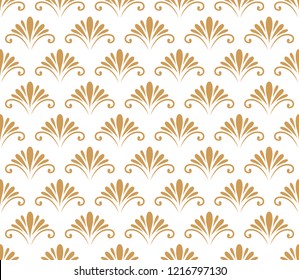 Seamless Arabesque Floral Pattern. Art Deco Style Background. Vector Abstract Flower Texture.