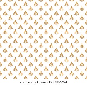 Seamless Arabesque Floral Pattern. Art Deco Style Background. Vector Abstract Flower Texture.