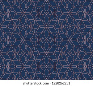 Seamless Arabesque Floral Pattern. Art Deco Style Background. Vector Abstract Flower Texture.