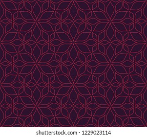 Seamless Arabesque Floral Pattern. Art Deco Style Background. Vector Abstract Flower Texture.
