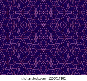 Seamless Arabesque Floral Pattern. Art Deco Style Background. Vector Abstract Flower Texture.