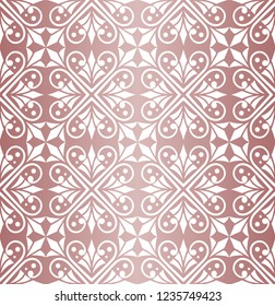 Seamless Arabesque Floral Pattern. Art Deco Style Background. Vector Abstract Flower Texture.