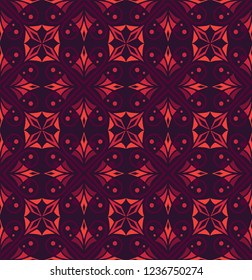 Seamless Arabesque Floral Pattern. Art Deco Style Background. Vector Abstract Flower Texture.