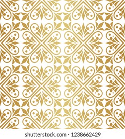 Seamless Arabesque Floral Pattern. Art Deco Style Background. Vector Abstract Flower Texture.