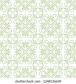 Seamless Arabesque Floral Pattern. Art Deco Style Background. Vector Abstract Flower Texture.
