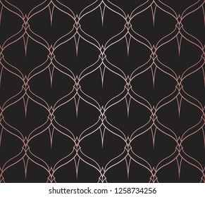 Seamless Arabesque Floral Pattern. Art Deco Style Background. Vector Abstract Flower Texture.