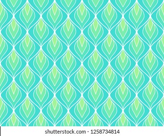 Seamless Arabesque Floral Pattern. Art Deco Style Background. Vector Abstract Flower Texture.