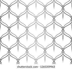 Seamless Arabesque Floral Pattern. Art Deco Style Background. Vector Abstract Flower Texture.