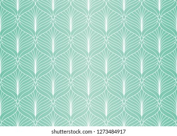 Seamless Arabesque Floral Pattern. Art Deco Style Background. Vector Abstract Flower Texture.