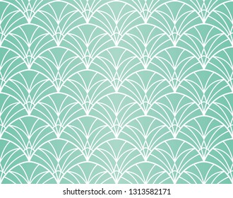 Seamless Arabesque Floral Pattern. Art Deco Style Background. Vector Abstract Flower Texture.