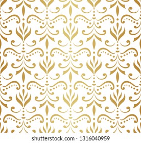 Seamless Arabesque Floral Pattern. Art Deco Style Background. Vector Abstract Flower Texture.