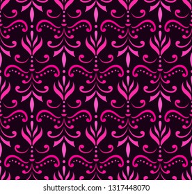 Seamless Arabesque Floral Pattern. Art Deco Style Background. Vector Abstract Flower Texture.