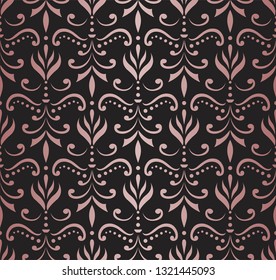 Seamless Arabesque Floral Pattern. Art Deco Style Background. Vector Abstract Flower Texture.