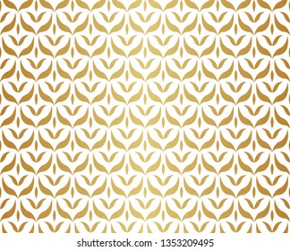 Seamless Arabesque Floral Pattern. Art Deco Style Background. Vector Abstract Flower Texture.